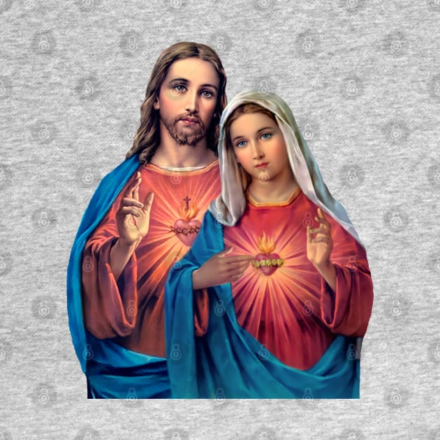 Twin Hearts very close together  (Jesus and Mary) transparent background by Brasilia Catholic